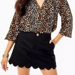 Lilly Pulitzer Colette Scallop Hem Skort Black
